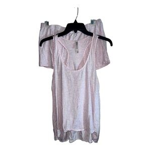 XHILARATION Womens Sleepwear Soft Pink 2-Piece Tank and Shorts PJ Set